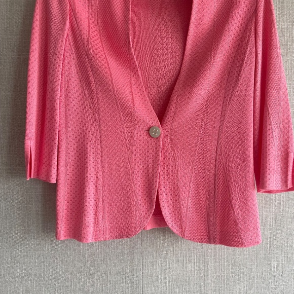 Ming Wang EUC Size Small Knit Salmon Suit Jacket - Picture 6 of 10